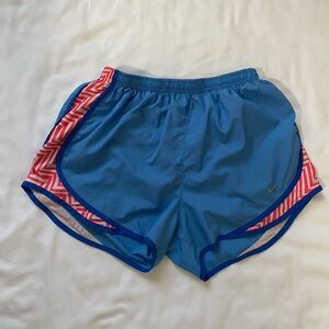 Nike Women's Athletic Shorts in Blue with Red Accents